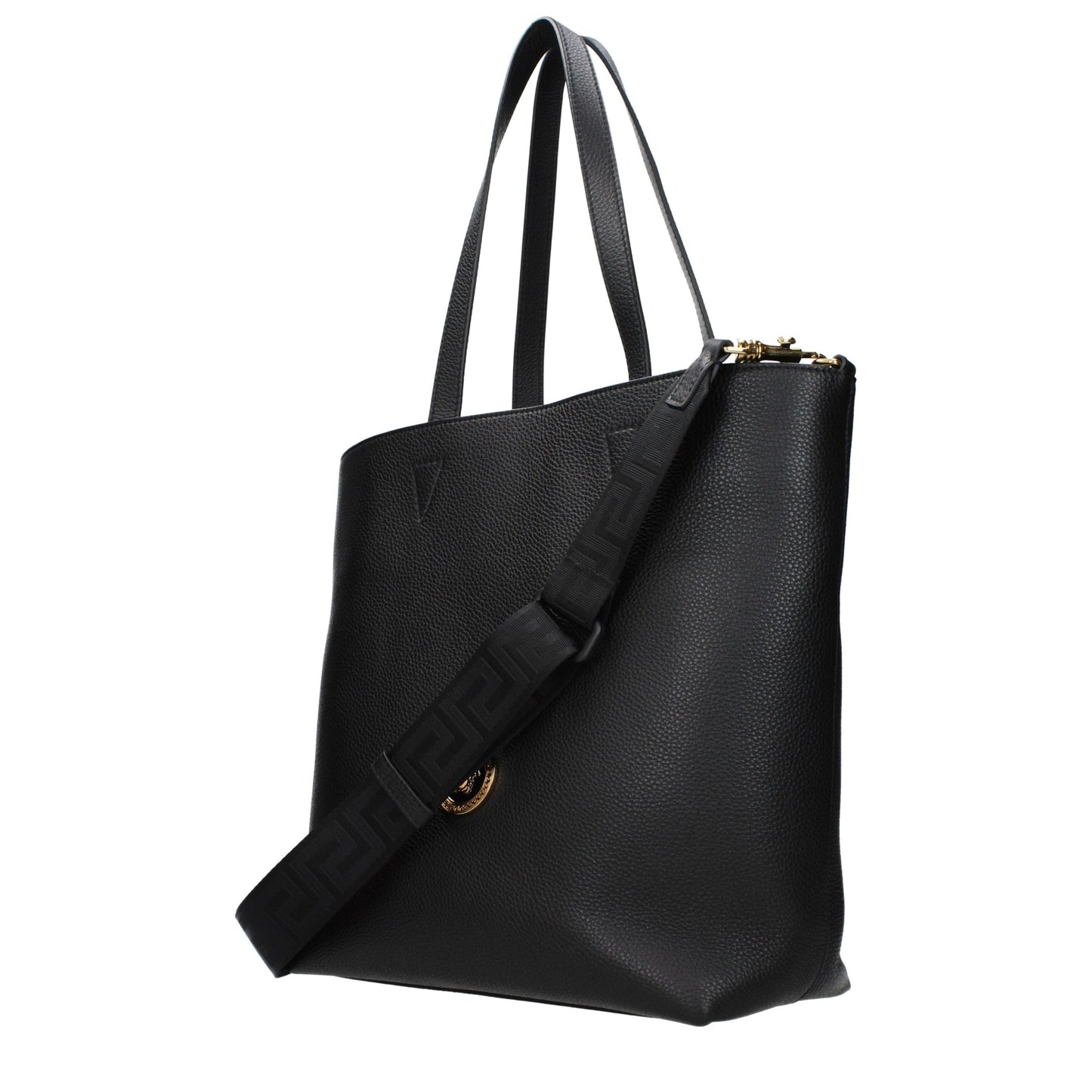 Versace Black Leather Shoulder Bag