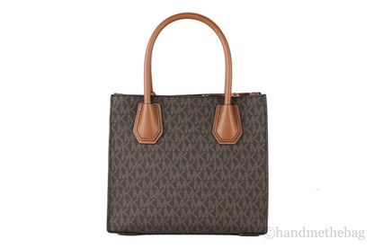 Michael Kors MICHAEL KORS Mercer 35S1GM9M2B Medium Logo And Leather Accordion Crossbody Bag In Brown