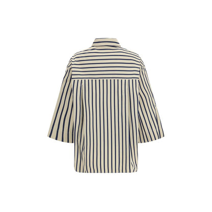 Sara Roka Blue Cotton Pattern Shirt