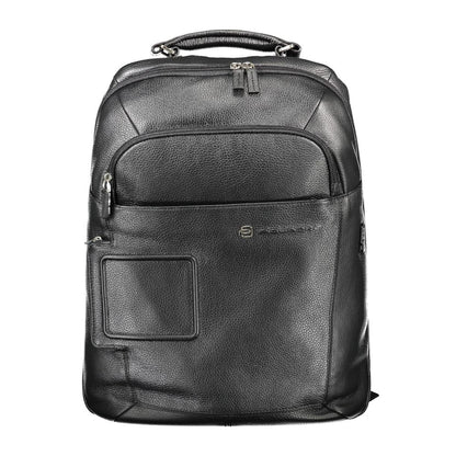 Piquadro Black Leather Men's Backpack