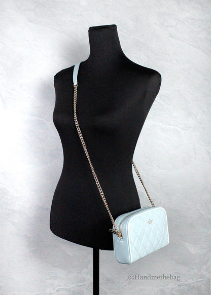 Kate Spade Carey Mini Wild Sage Quilted Smooth Leather Camera Crossbody Bag