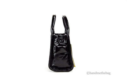 Marc Jacobs The Shiny Crinkle Micro Tote Black Leather Crossbody Bag Handbag