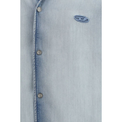 Diesel Blue Lyocell Shortsleeve Shirt