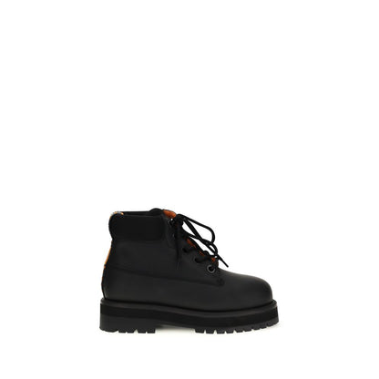 PDF Channel Black Calf Leather Bos Taurus Lace-Up Boots