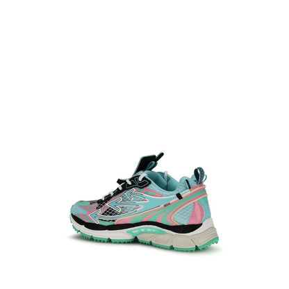 Off-White Multicolor Polyester Athletic Sneakers