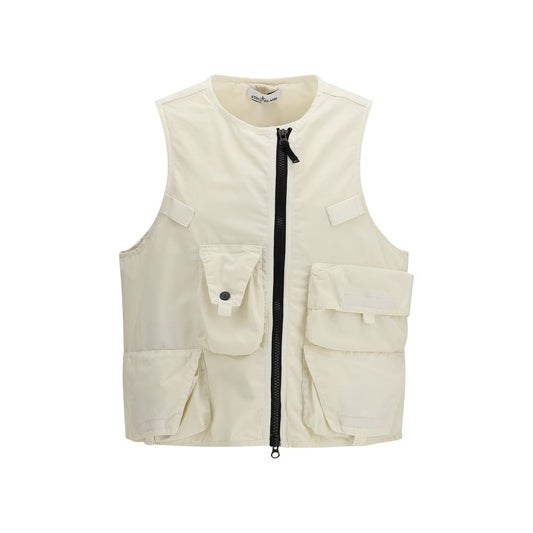 Stone Island Beige Cotton Sleveless Jacket