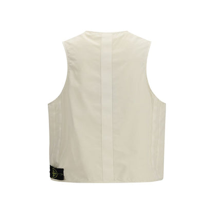 Stone Island Beige Cotton Sleveless Jacket