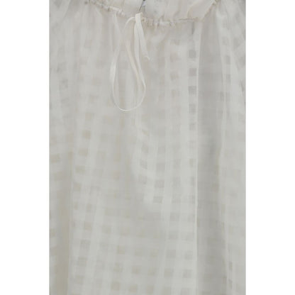 Sara Roka White Cotton Pattern Shirt