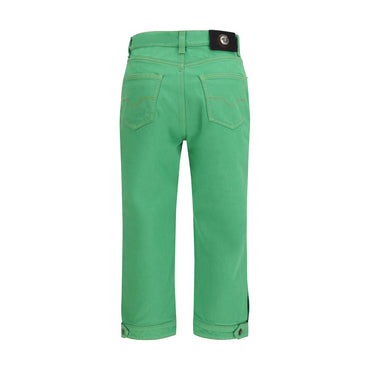 Versace Bicolor Cotton Cropped Jeans