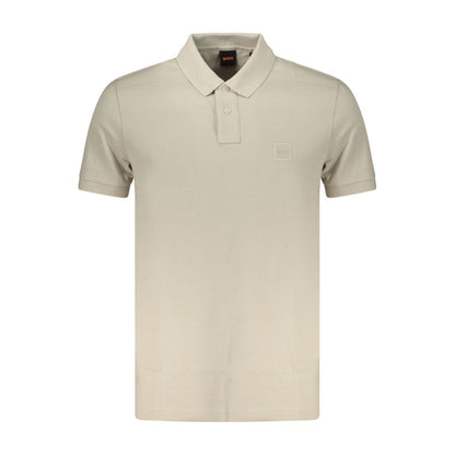 Hugo Boss Beige Cotton Men Polo Shirt