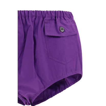 Prada Purple Cotton Bermuda Shorts