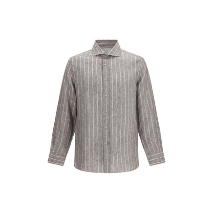 Brunello Cucinelli Beige Linen Dress Shirt