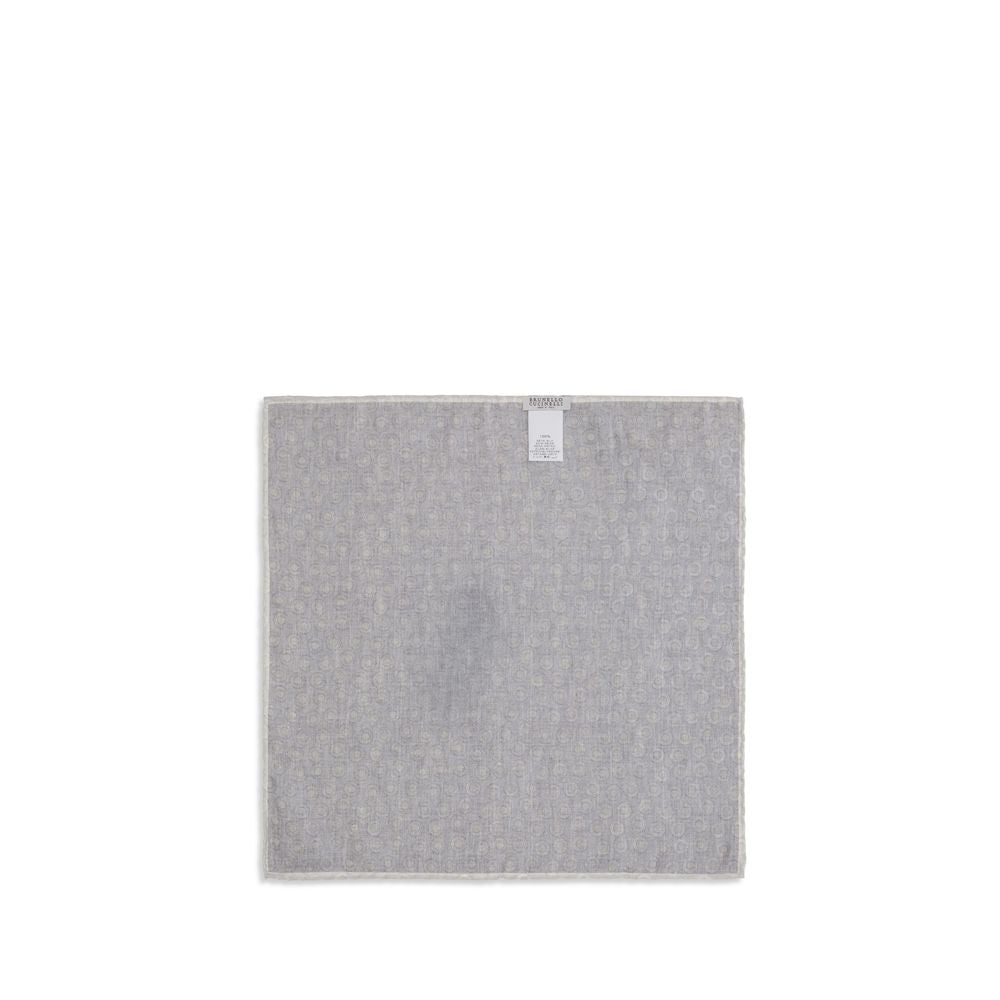 Brunello Cucinelli Gray Silk Scarf