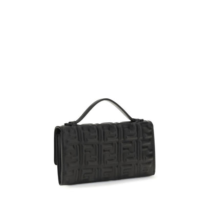 Fendi Black Calf Leather Bos Taurus Shoulder Bag