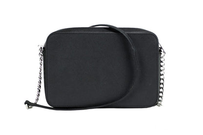 Michael Kors Jet Set Large East West Black Saffiano Leather Crossbody Handbag