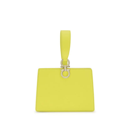 Ferragamo Bicolor Calf Leather Bos Taurus Clutch Bag