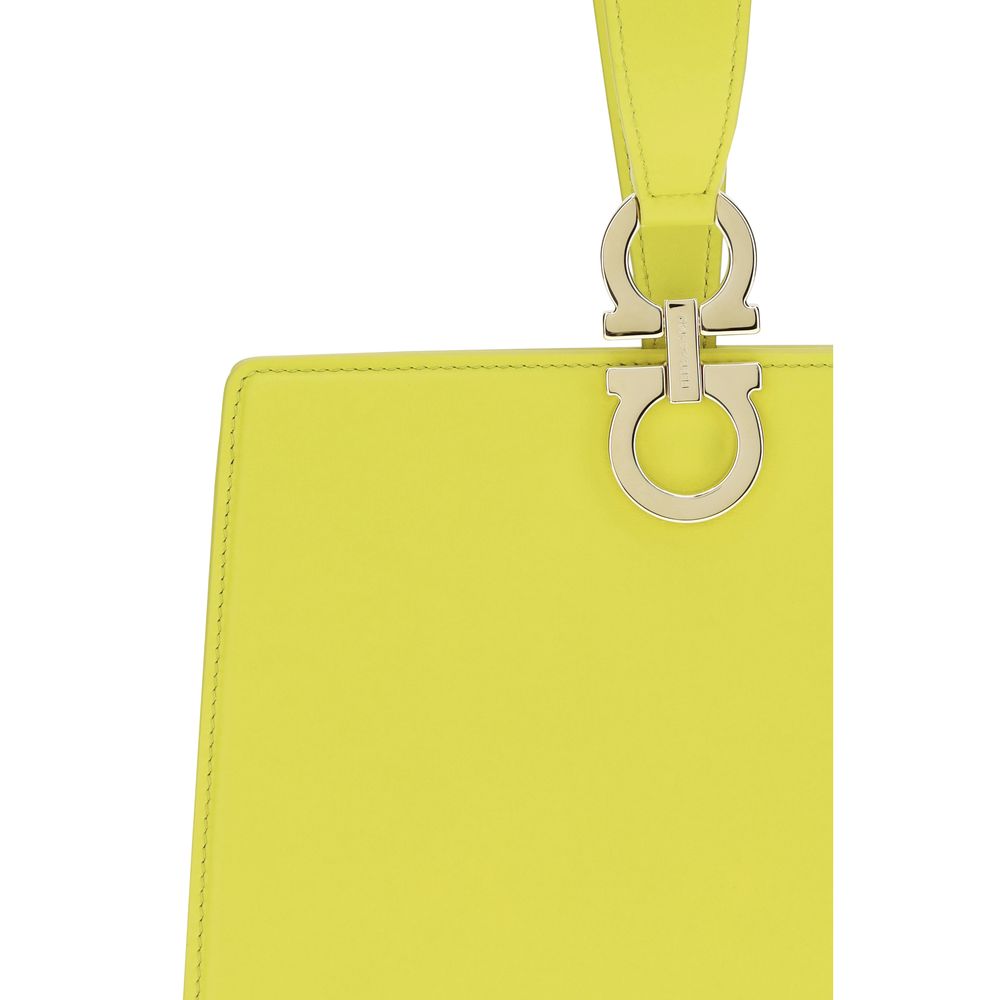 Ferragamo Bicolor Calf Leather Bos Taurus Clutch Bag