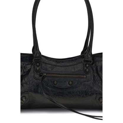 Balenciaga Black Calf Leather Bos Taurus Shoulder Bag