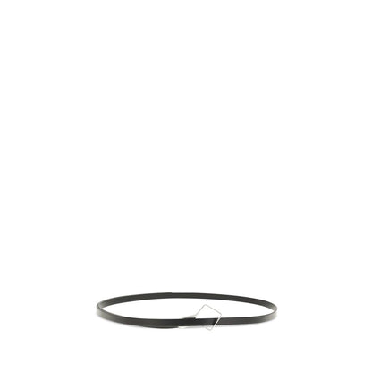 The Row Black Calf Leather Bos Taurus Thin Belt
