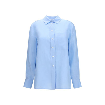Lardini Blue Linen Dress Shirt