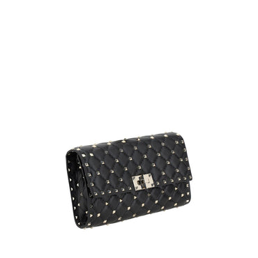 Valentino Garavani Black Calf Leather Bos Taurus Shoulder Bag