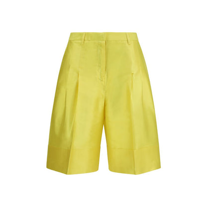 Sara Roka Bicolor Silk Bermuda Shorts