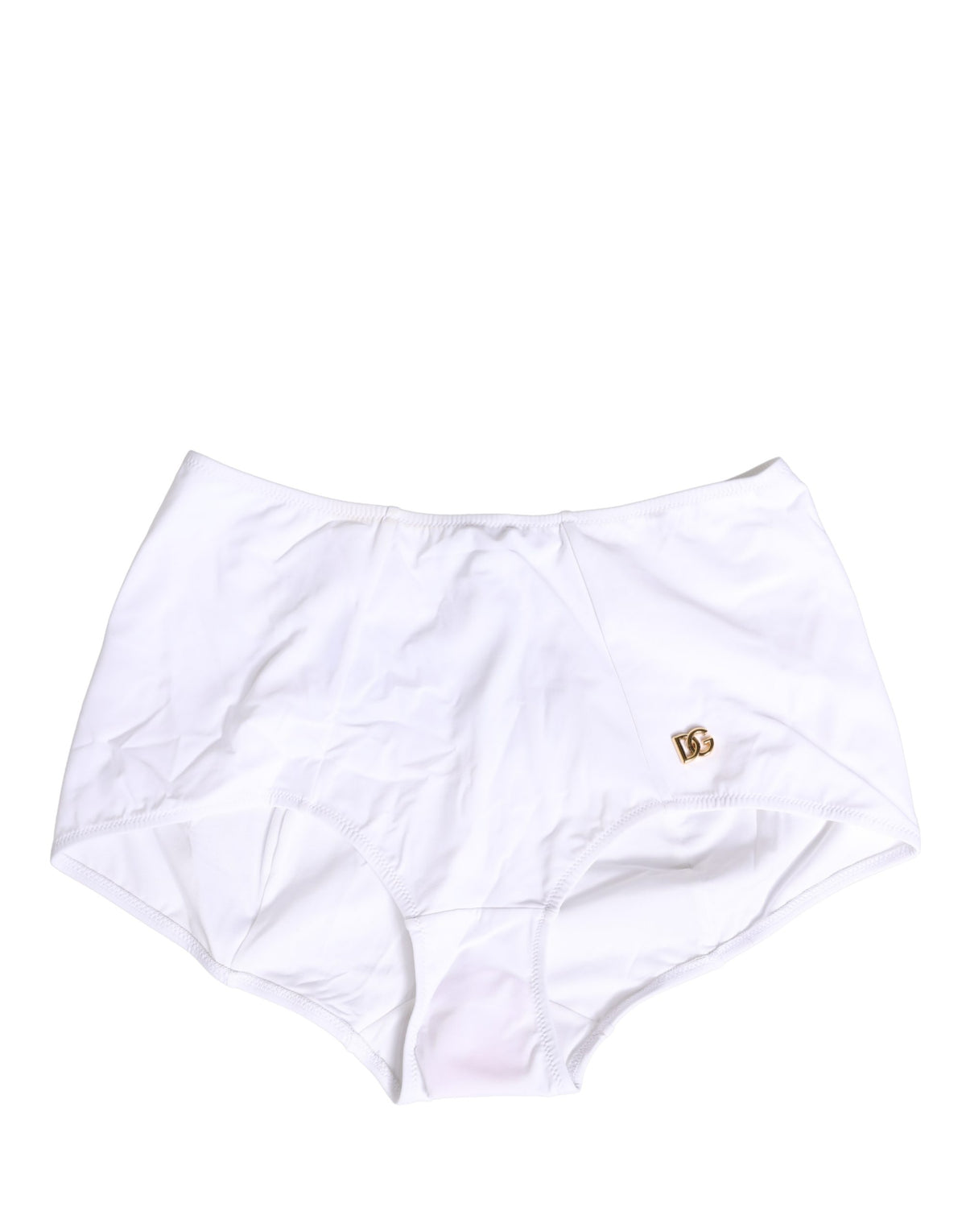 Dolce & Gabbana White Halter Top High Waist Bikini Bottom Swimwear