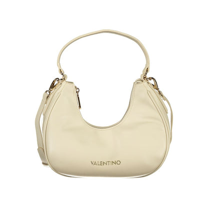 Mario Valentino Beige Polyurethane Women Shoulder Bag with Adjustable Strap