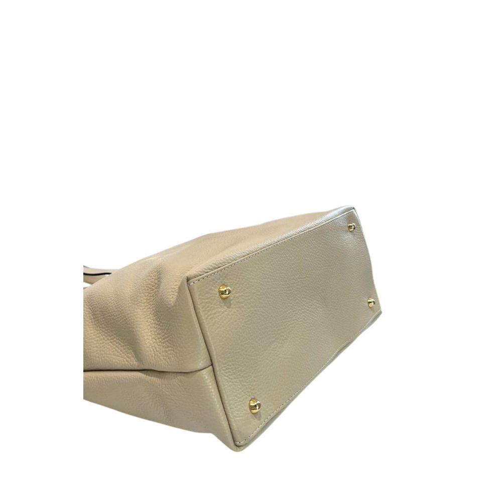 Baldinini Trend Beige Cowhide Clutch Bag