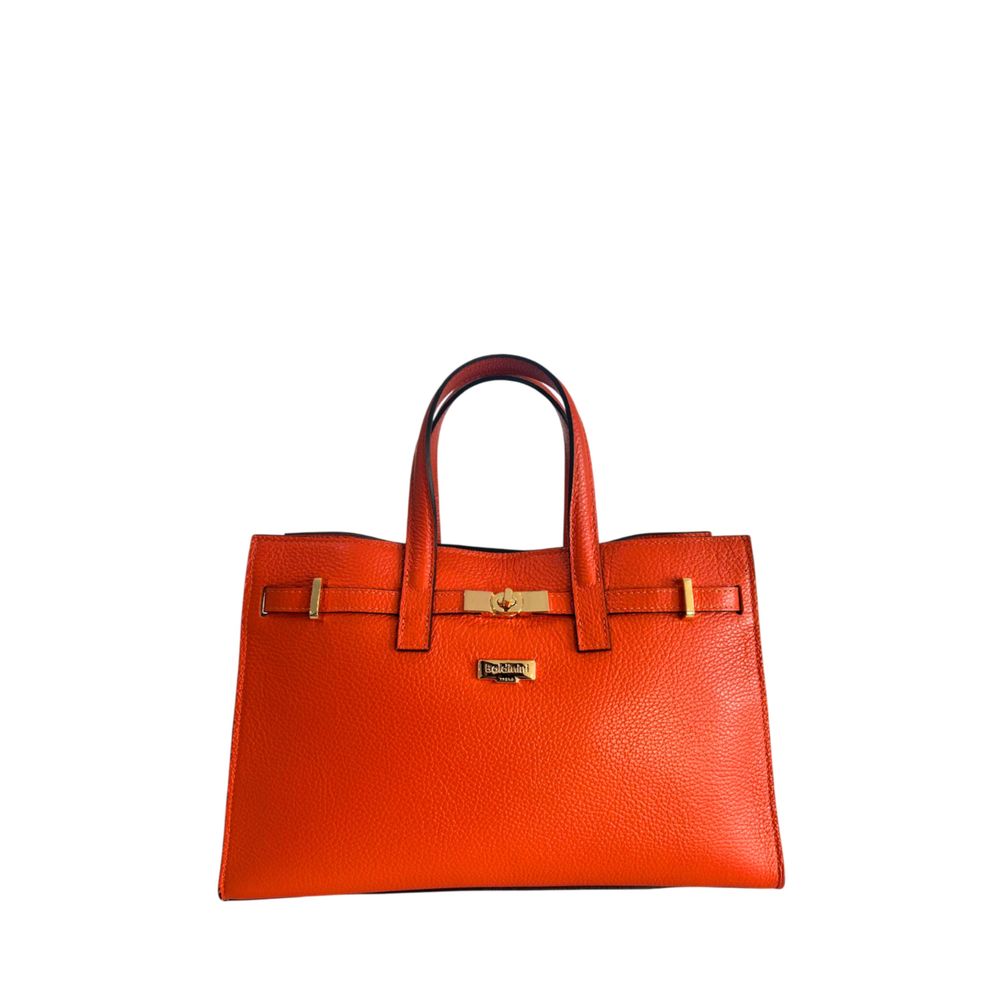 Baldinini Trend Orange Cowhide Shoulder Bag