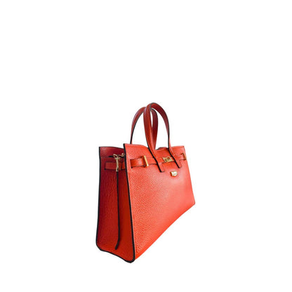 Baldinini Trend Orange Cowhide Shoulder Bag