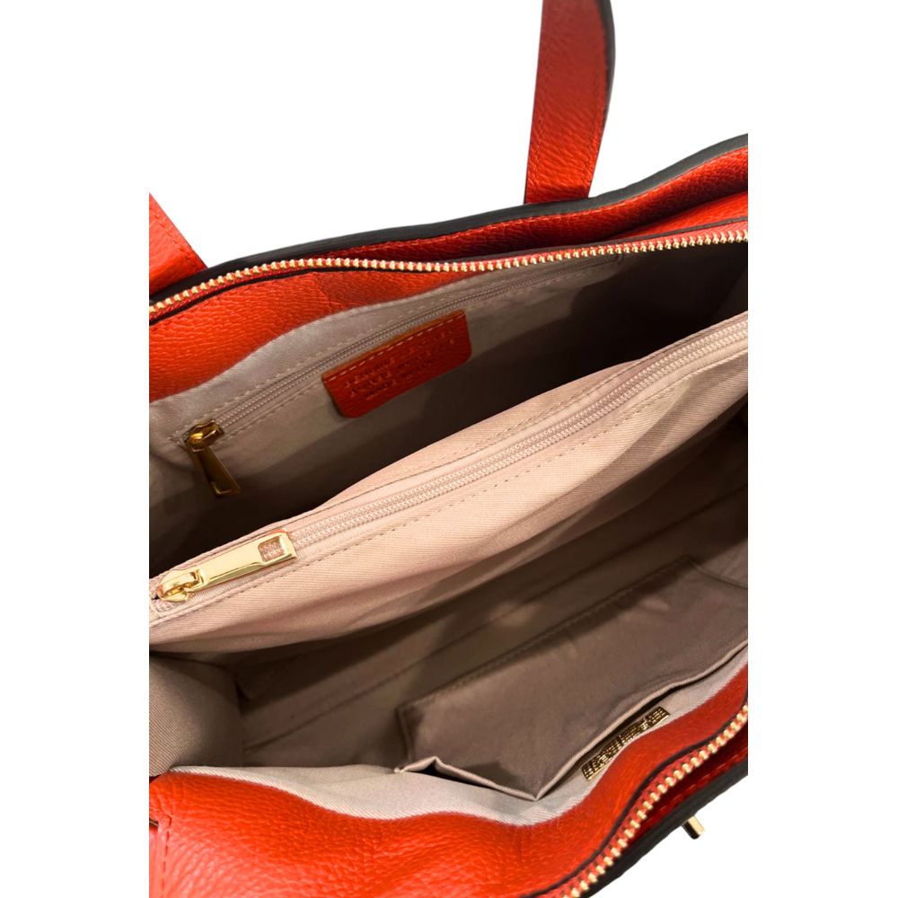 Baldinini Trend Orange Cowhide Shoulder Bag