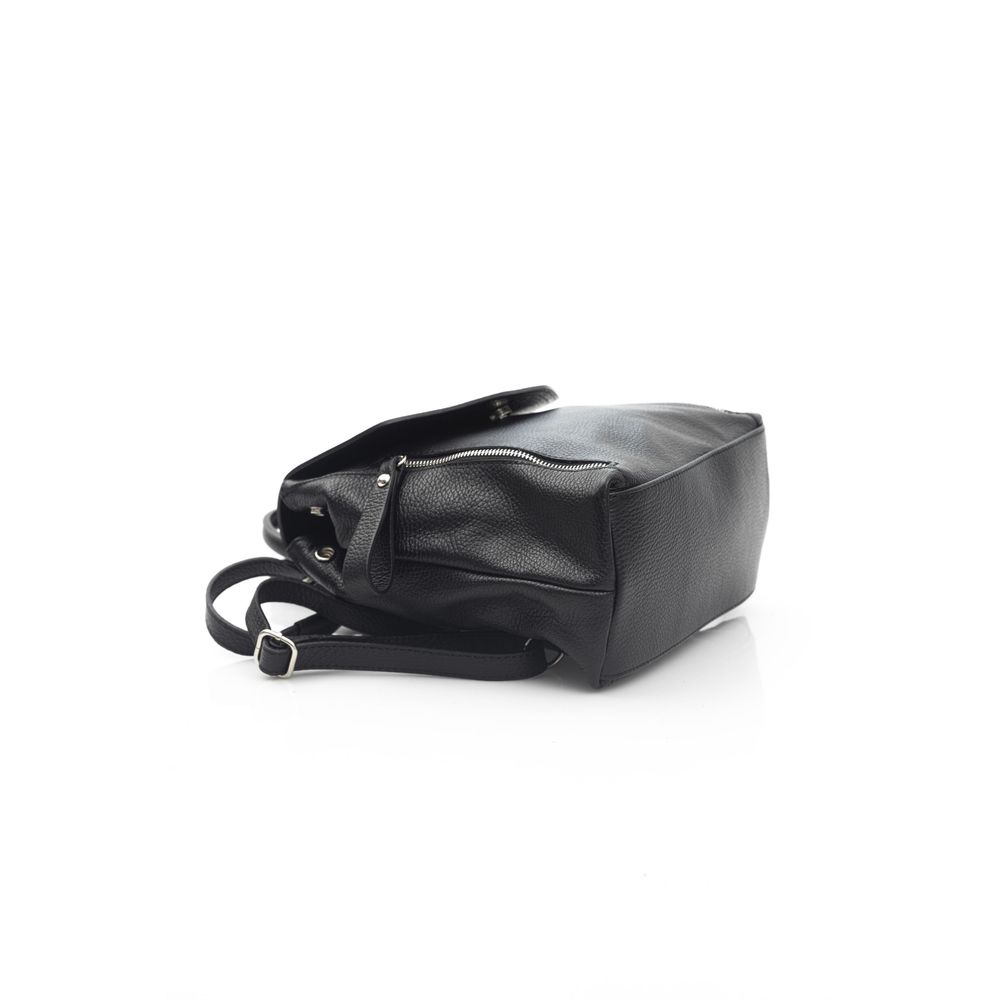Baldinini Trend Black Cowhide Backpack