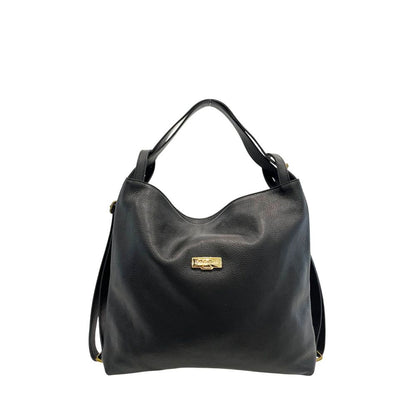 Baldinini Trend Black Cowhide Backpack