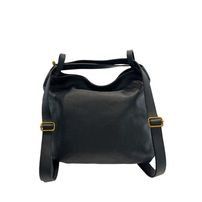Baldinini Trend Black Cowhide Backpack