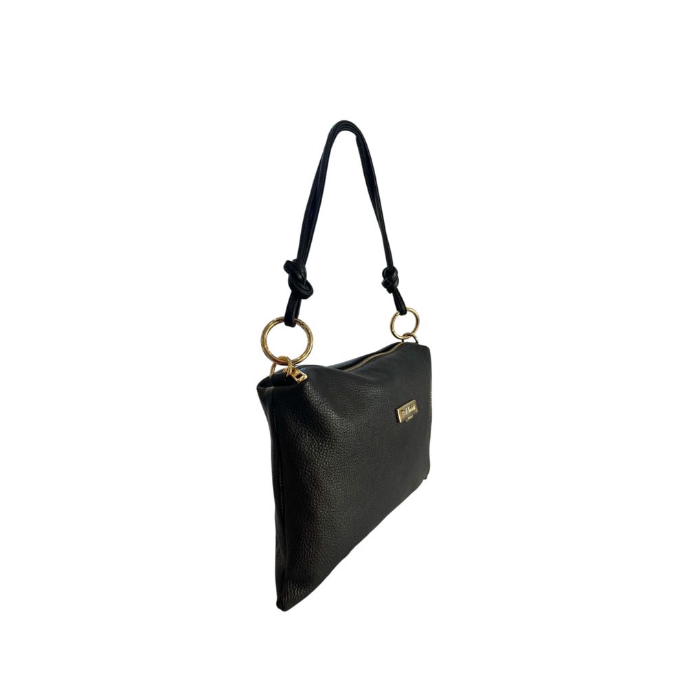 Baldinini Trend Black Cowhide Clutch Bag