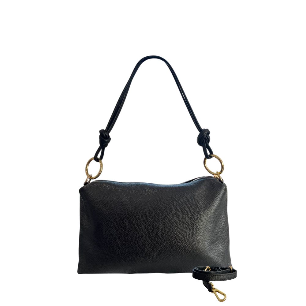 Baldinini Trend Black Cowhide Clutch Bag