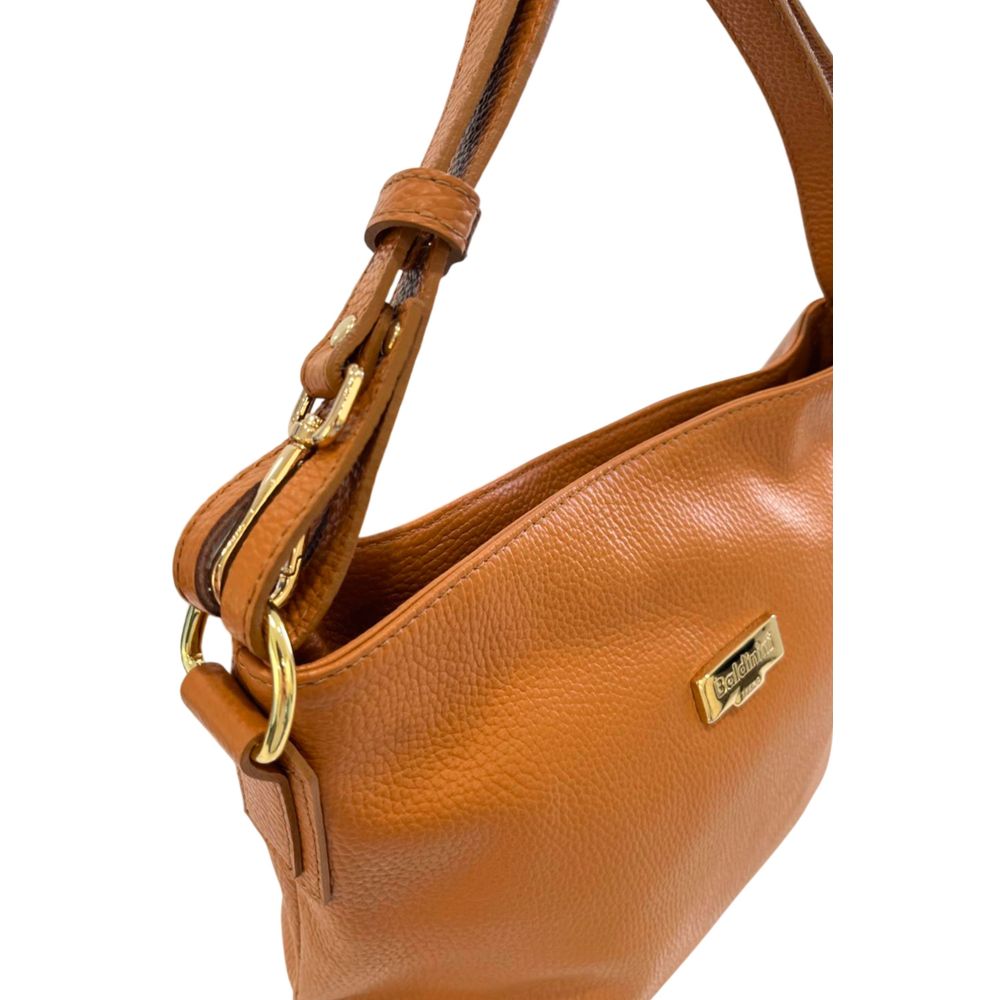 Baldinini Trend Brown Cowhide Clutch Bag