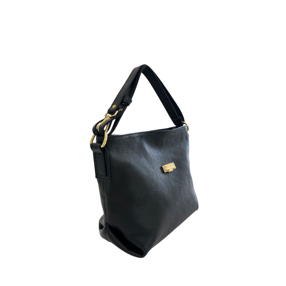 Baldinini Trend Black Cowhide Clutch Bag