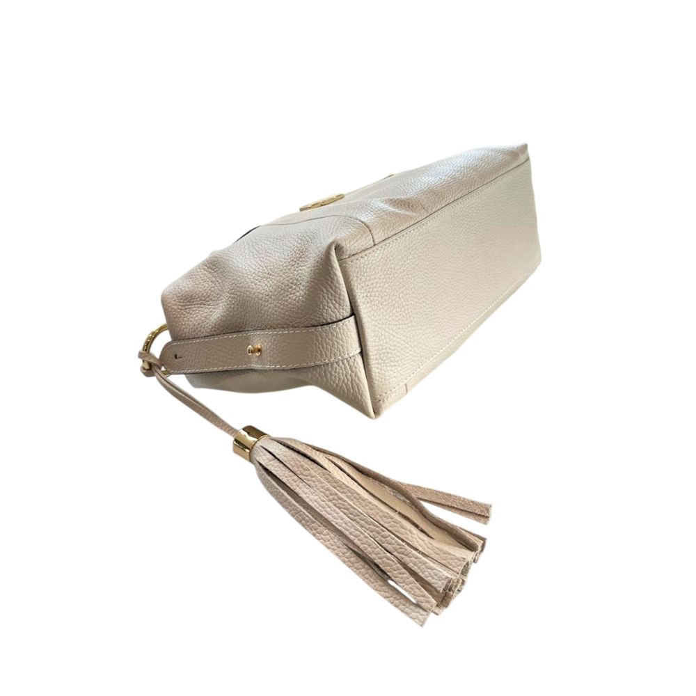 Baldinini Trend Beige Cowhide Shoulder Bag
