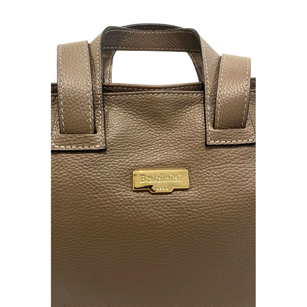 Baldinini Trend Brown Cowhide Clutch Bag