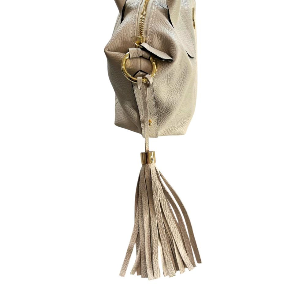 Baldinini Trend Beige Cowhide Shoulder Bag
