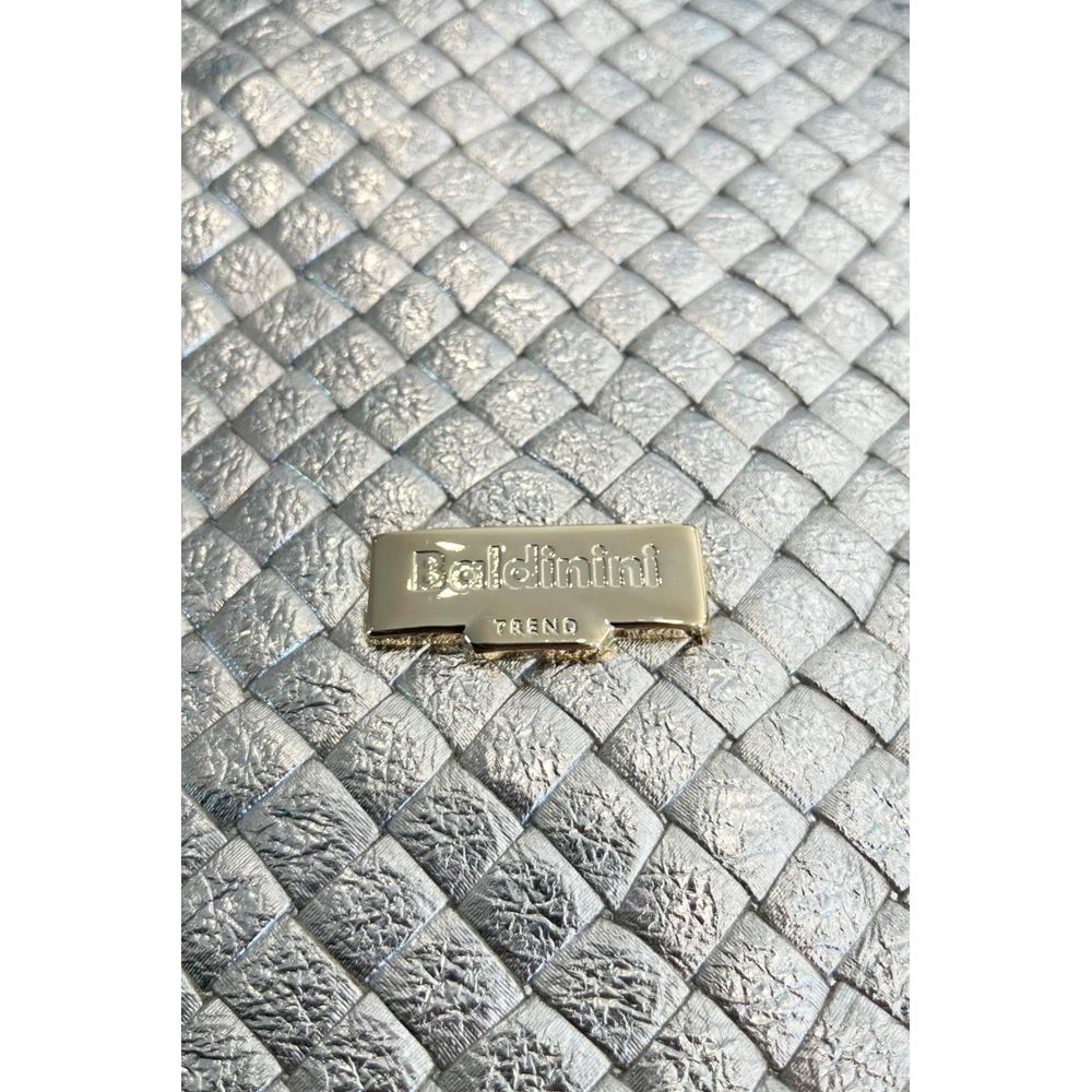Baldinini Trend Gray Cowhide Clutch Bag