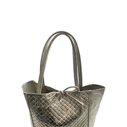 Baldinini Trend Gray Cowhide Clutch Bag