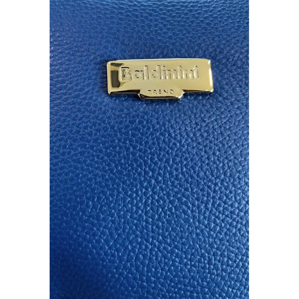 Baldinini Trend Blue Cowhide Clutch Bag