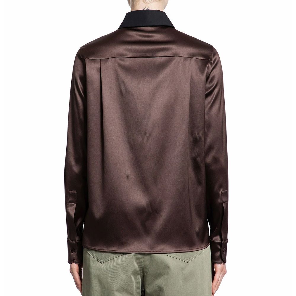 Loewe Brown Silk Dress Shirt