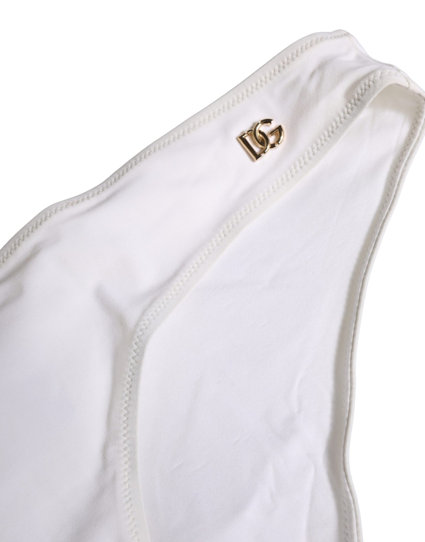Dolce & Gabbana White DG Logo Plaque Bikini Bottom Underwear