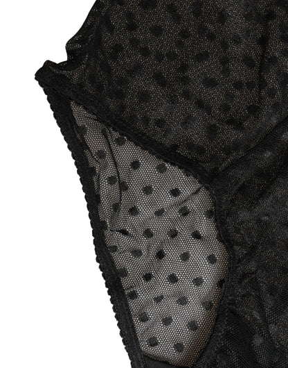 Dolce & Gabbana Black Logo Girdle High Waist Panty Underwear