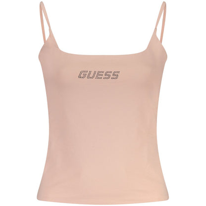 Guess Jeans Pink Cotton Tank Tops