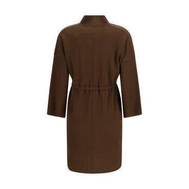 Ella Brown Viscose Sleveless Jacket